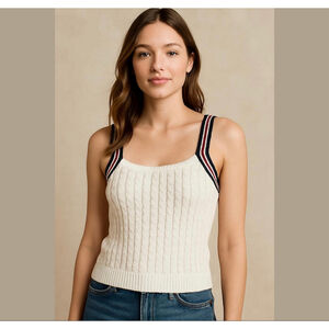 MANGO sweater tank top cotton blend Sz XL